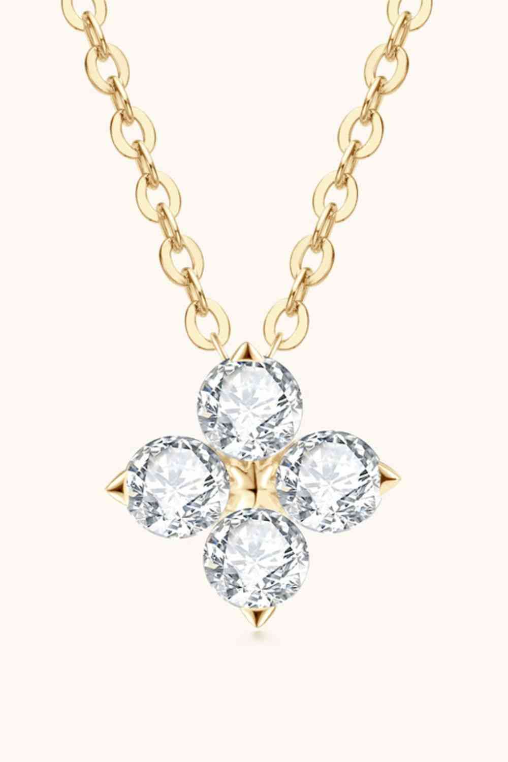 Moissanite Four Leaf Clover Pendant Necklace