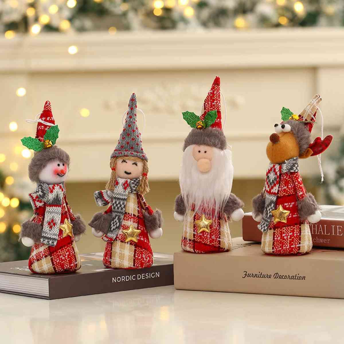 Assorted 2-Piece Christmas Doll Hanging Ornaments