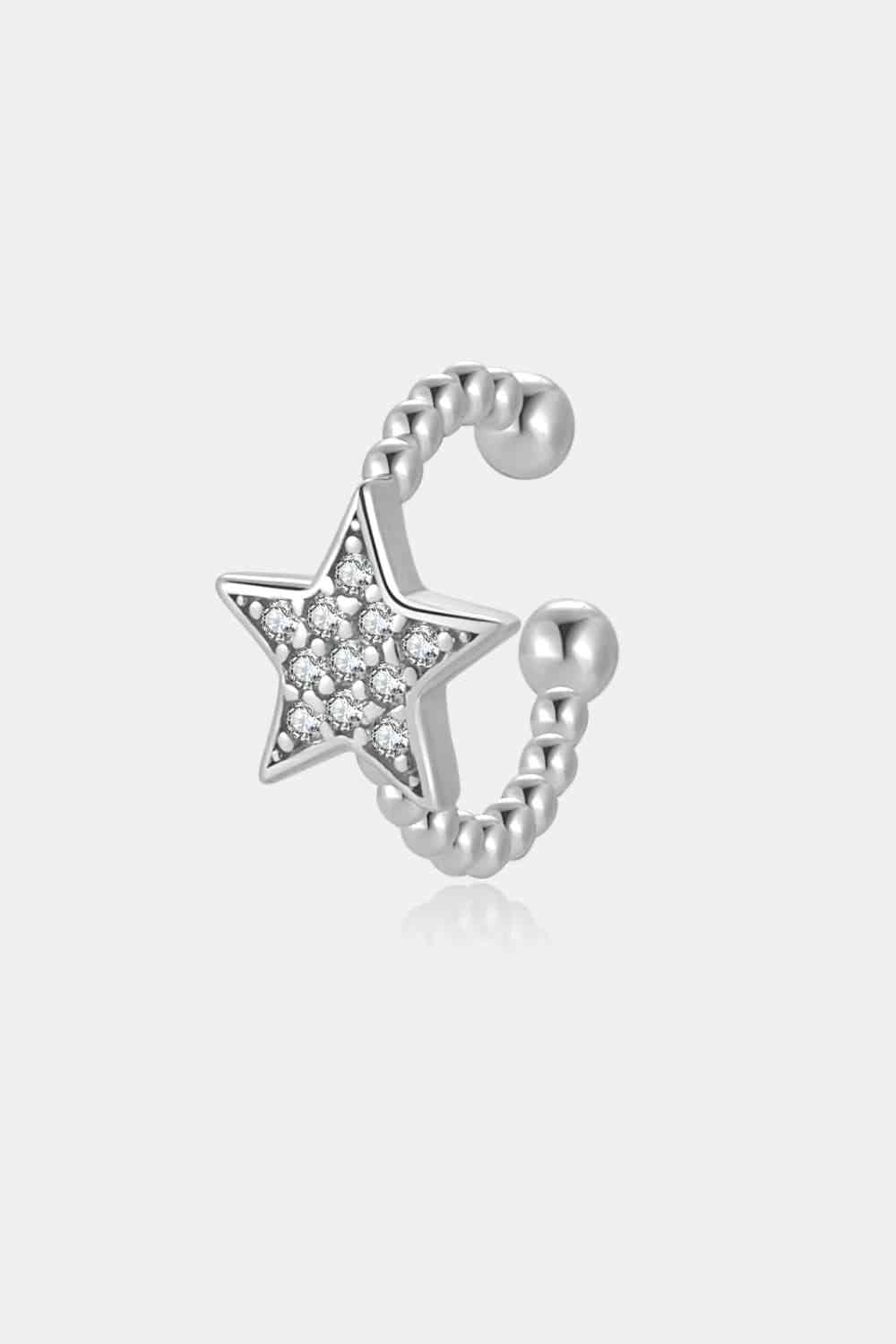 Inlaid Zircon Star Single Cuff Earring